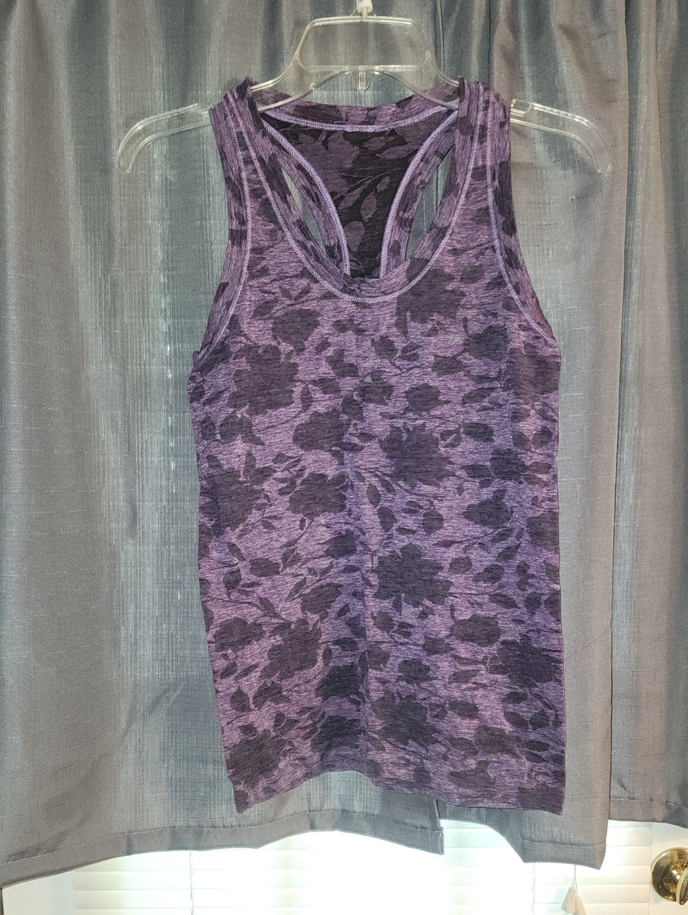 Athleta Purple Floral-Print Racerback Tank